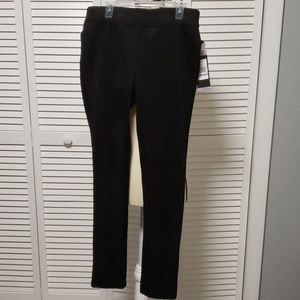 Andrew Mark Slim Fit Faux Suede Black Pants XS